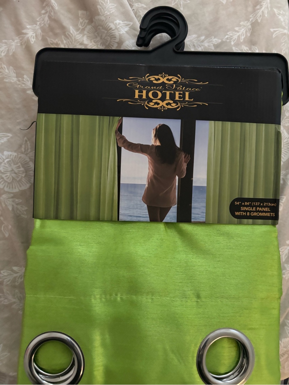 Lime Green Curtain Panel with Grommets